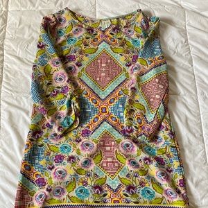 Large Pink Owl Floral Shift Dress